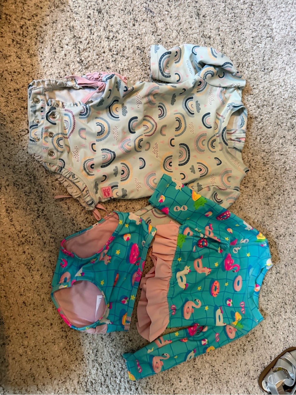 Ruffle Butts baby girl bundle lot of 2 swimsuits 12-18mo long sleeve